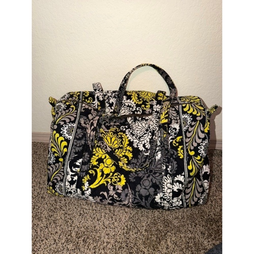 Vera Bradley Large Duffel Bag Provencal Floral Quilted Cotton Travel Weekend Bag